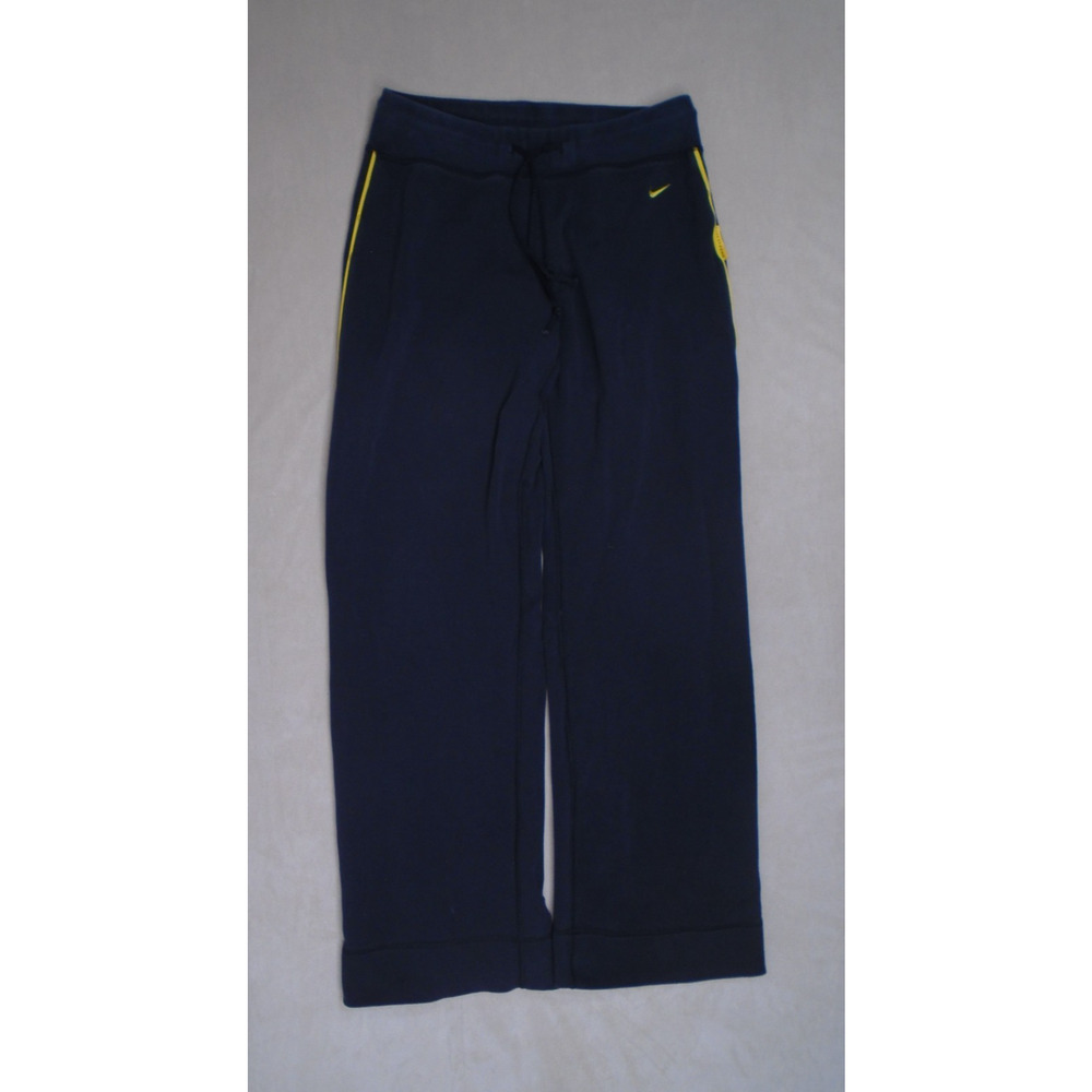 Nike Live strong Women's Medium Sweatpants Black w/ Yellow Baggy Elastic Waist